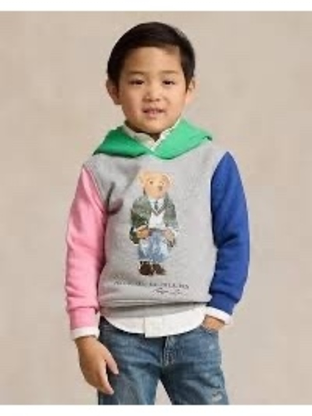 Ralph Lauren Polo Bear Color Bock Hoodie Sz 4 NWT